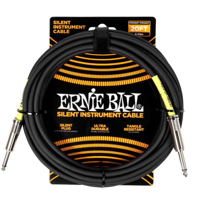 Ernie Ball EB6473 Silent Cable Jack Jack 6m Negro