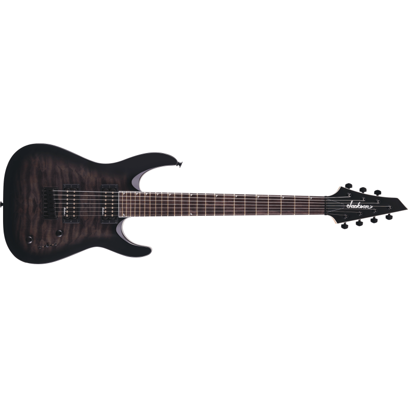 Jackson JS22Q-7 Dinky Transparent Black Burst