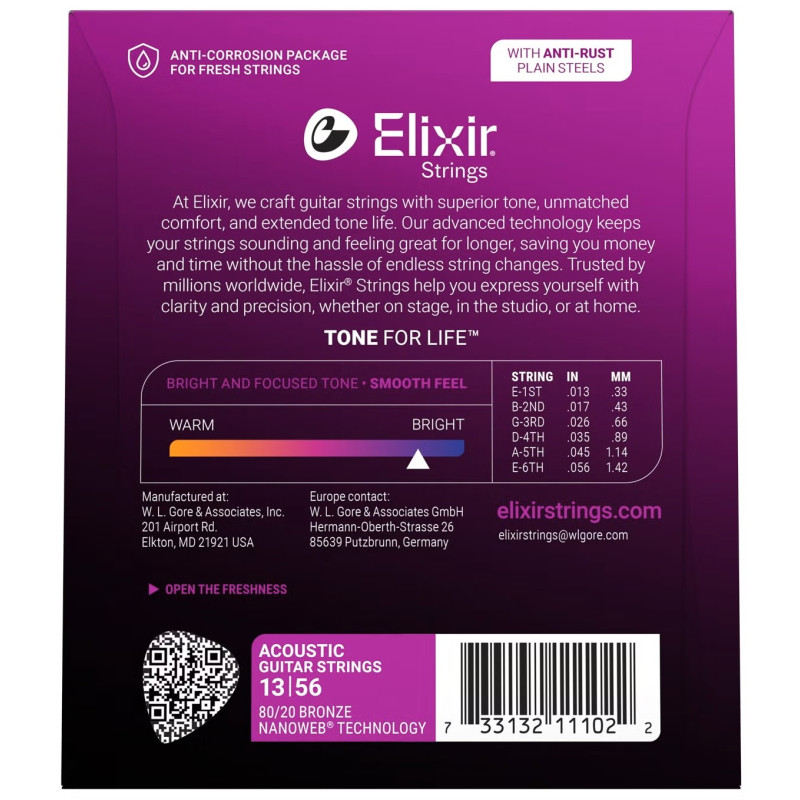 Elixir 11102 Nanoweb 13-56 Acoustic