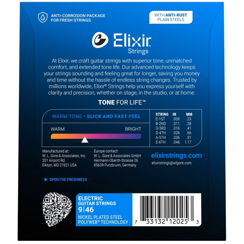 Elixir 12025 Polyweb Light 09-46 Electrica
