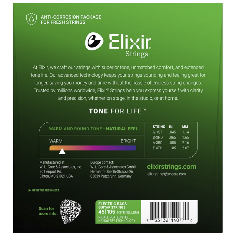 Elixir 14077 Nanoweb med 45-105 Bass