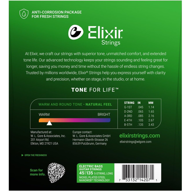 Elixir 14782 Nanoweb 45-135 Steel Set