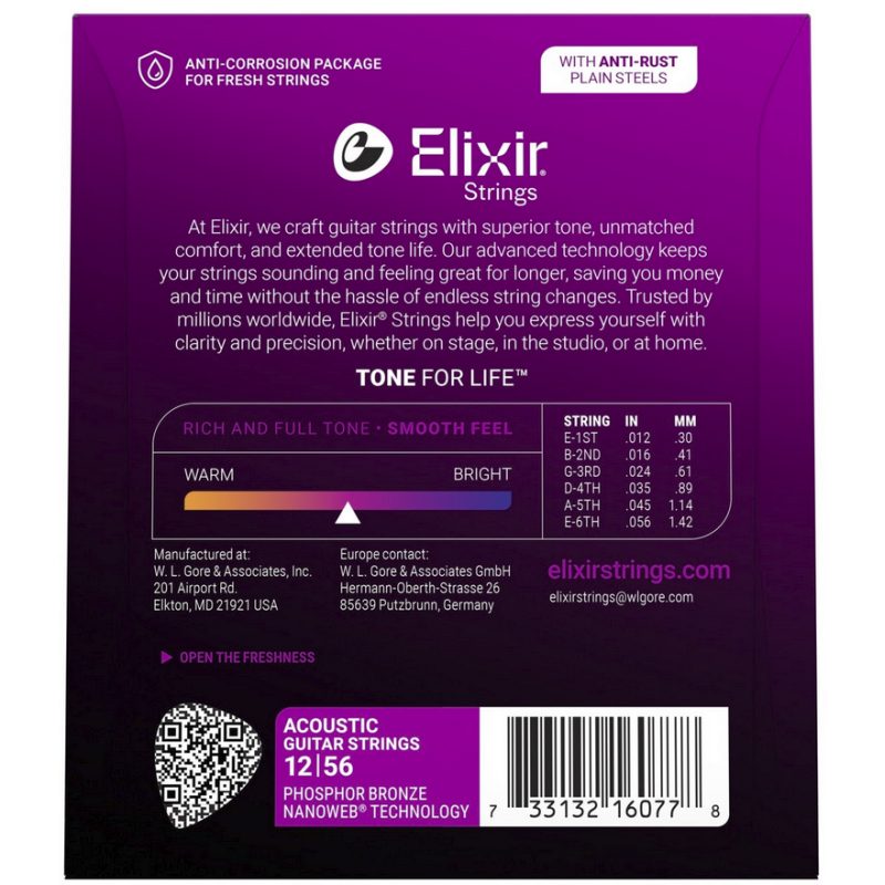 Elixir 16077 Phosphor Bronze lt 12-56