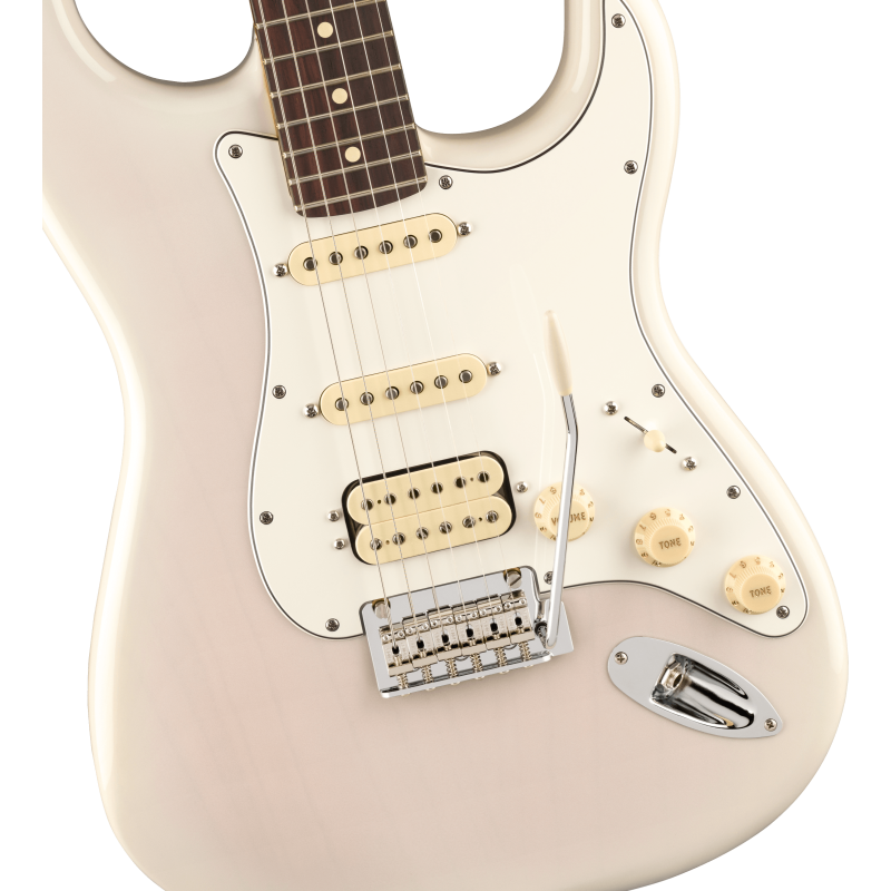 The Fender Player II Stratocaster HSS RW White Blonde.