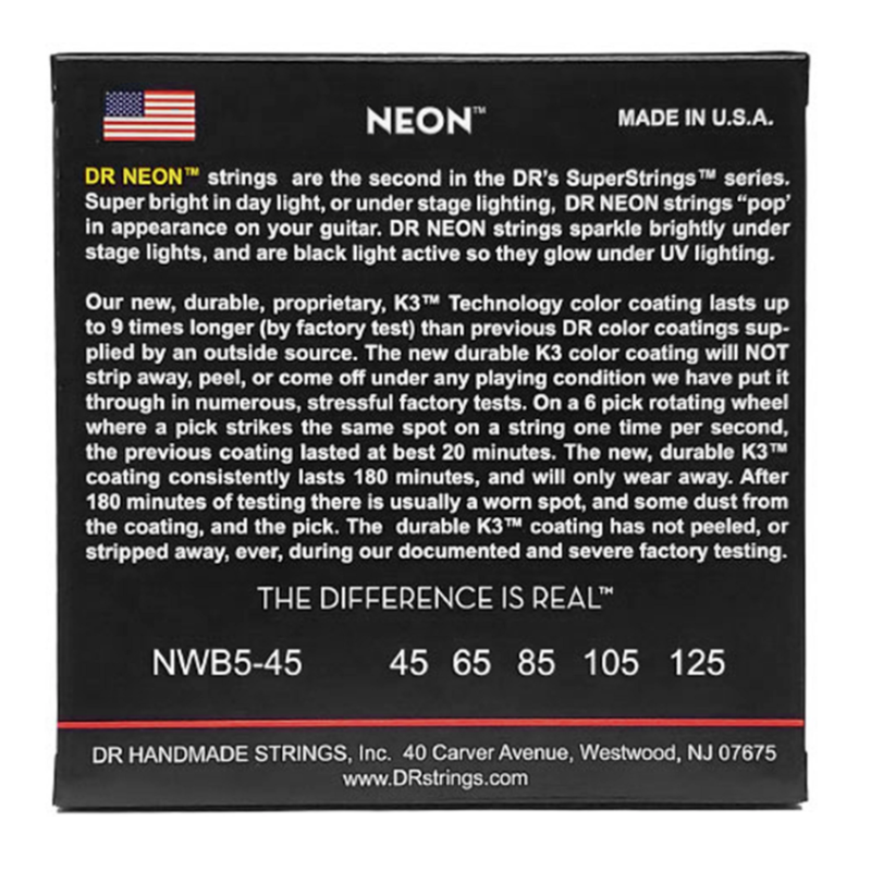 DR Strings Dragon  NWB5-45 Neon White