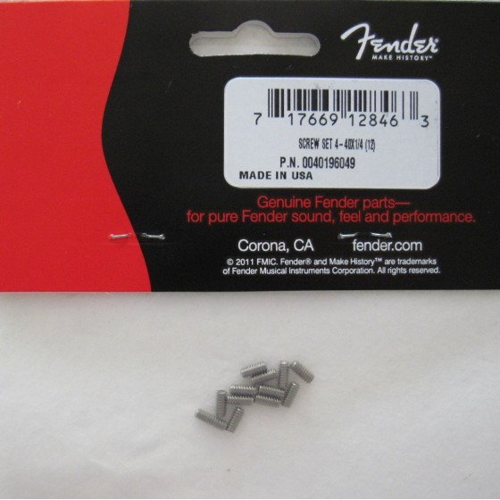 FENDER Screw Set 4-40X5/16 SS (12)
