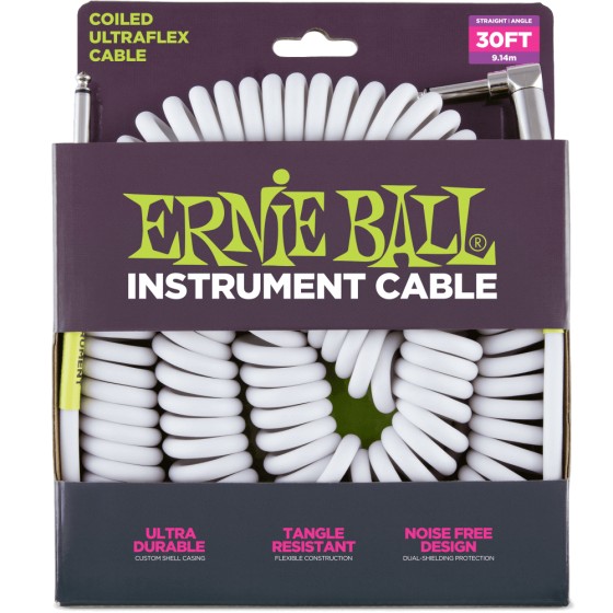 ERNIE BALL Cable UltraFlex Spiral 9 Mts White