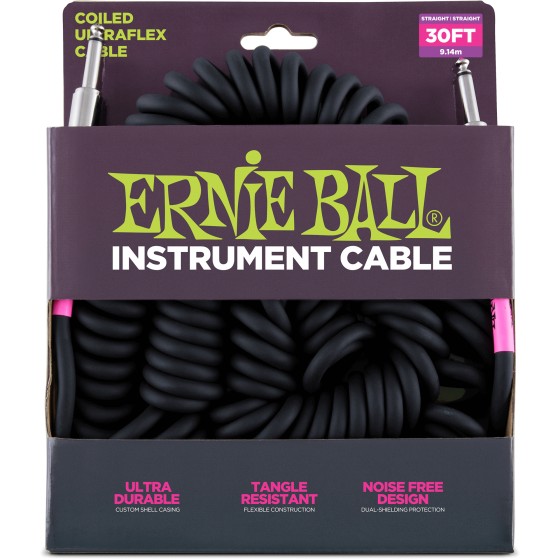 ERNIE BALL Cable UltraFlex Spiral 9 Mts Black